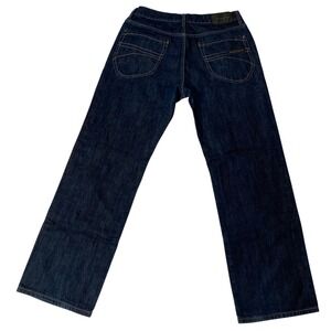 Sean John Mens Dark Wash Straight Leg Denim Jeans Blue Size 34 33 Classic Fit